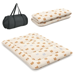 COSTWAY Full/king/queen/twin Futon Mattress Japanese Floor Pad Washable Cover Carry Bag Bear In Brown