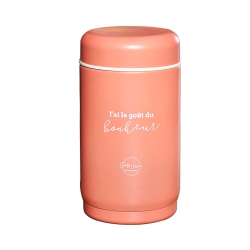 CHANTAL LACROIX - “Bonheur” Stainless Steel Thermos, 18OZ Capacity In Coral
