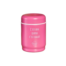 CHANTAL LACROIX - “C'est Bon Quand C'est Chaud” Stainless Steel Thermos, 12OZ Capacity In Pink