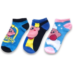 BIOWORLD Kirby Character Ankle Sock 3 Pack (Size 5-10) In Multicolor