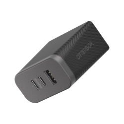 OTTERBOX Premium Pro Dual USB-C Wall Charger W/extra USB-A 72W (USB-C 30Wx2 + USB-A 12W) | In Black