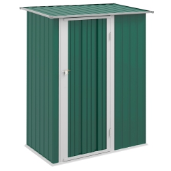 OUTSUNNY 5' X 3' Outdoor Storage Shed, Metal Garden Tool Shed With Pent Roof, Lockable Door for Tool, Equipment In Green