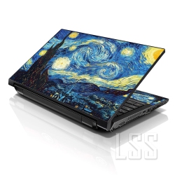 LSS 17 17.3 Inches Laptop Notebook Skin Sticker \w 2 Wrist Pads - Reusable Cover Protector Vinyl Sticker Cover Decal Fits 17" - 19" - Van Gogh