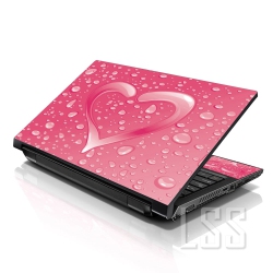 LSS 17 17.3 Inches Laptop Notebook Skin Sticker \w 2 Wrist Pads - Reusable Cover Protector Vinyl Sticker Cover Decal Fits 17" - 19" - Heart 1