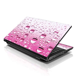 LSS 17 17.3 Inches Laptop Notebook Skin Sticker \w 2 Wrist Pads - Reusable Cover Protector Vinyl Sticker Cover Decal Fits 17" - 19" - Water Drops