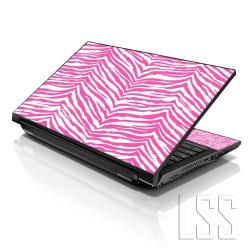 LSS 15 15.6 Inches Laptop Notebook Skin Sticker \w 2 Wrist Pads - Reusable Cover Protector Vinyl Sticker Cover Decal Fits 13" - 16" - Zebra Print