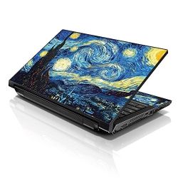 LSS 15 15.6 Inches Laptop Notebook Skin Sticker \w 2 Wrist Pads - Reusable Cover Protector Vinyl Sticker Cover Decal Fits 13" - 16" - Van Gogh