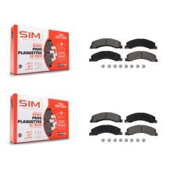 SIM Front Rear Semi-Metallic Brake Pads Kit for Ram Dodge Sterling Truck 4500 5500 Bullet 45 Ksm-100543