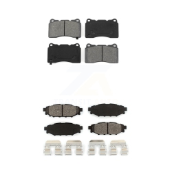 SIM Front Rear Semi-Metallic Brake Pads Kit for 2014 Subaru Wrx With 15" Factory Wheels Ksm-100004