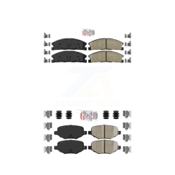 AMERIBRAKES Front Rear Ceramic Disc Brake Pads Kit for Ford Explorer Police Interceptor Utility Flex Knf-100153