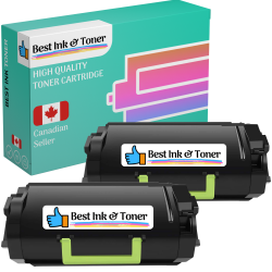INK HOUSE Best Ink Compatible for Lexmark 501H 50F1H00 X 2/pack High Yield Toner