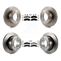 TRANSIT AUTO Front Rear Semi-Metallic Pad Brake Rotor Kit for 2020-2021 Ram 3500 With Dual Wheels K8A-102197