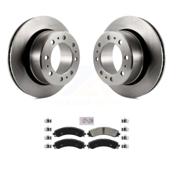 TRANSIT AUTO Rear Disc Brake Rotors Semi-Metallic Pad Kit for 2020-2021 Ram 3500 With Dual Wheels K8A-100660