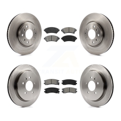 TRANSIT AUTO Front Rear Brake Rotors Semi-Metallic Pad Kit for 2003 Cadillac Seville With Vented Rotor K8S-100784