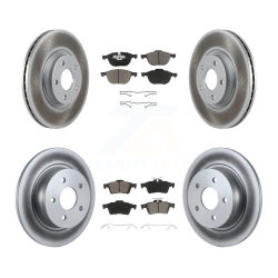 TRANSIT AUTO Front Rear Coated Disc Brake Rotors And Ceramic Pads Kit for Ford Escape C-Max Kgc-100663