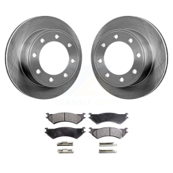 TRANSIT AUTO Rear Brake Rotor And Semi-Metallic Pad Kit for Ford E-350 Super Duty E-250 Econoline Club K8F-101584