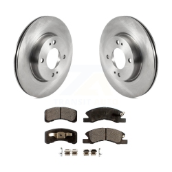 TRANSIT AUTO Front Disc Brake Rotors And Semi-Metallic Pads Kit for 2017-2024 Mitsubishi Mirage G4 K8F-102678