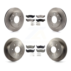 TRANSIT AUTO Front Rear Disc Brake Rotors And Semi-Metallic Pads Kit for Ford F-150 F-250 HD 4Wd K8F-100847