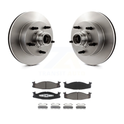CMX Front Disc Brake Rotor Hub Assembly & Ceramic Pad Kit for Ford E-150 Econoline Club Wagon K8C-102685