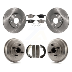 TRANSIT AUTO Front Rear Brake Rotor Ceramic Pad & Drum Kit for 05-07 Ford Focus Wheel Bearing Included K8T-103626