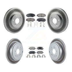 TRANSIT AUTO Front Rear Coated Disc Brake Rotors And Ceramic Pads Kit for 2003-2008 Honda Pilot Kgt-100861