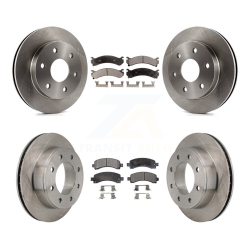 TRANSIT AUTO Front Rear Brake Rotor Semi-Metallic Pad Kit for Chevrolet Express 2500 With 6 Lug Wheels K8F-100728