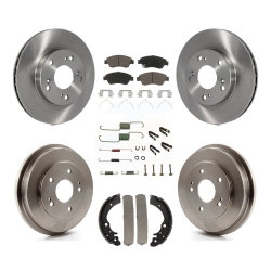 CMX Front Rear Disc Brake Rotor Ceramic Pad & Drum Kit (7PC) for 2006-2008 Honda Civic Hybrid K8C-102277
