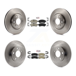 TRANSIT AUTO Front Ceramic Rear Semi-Metallic Pads And Disc Brake Rotors Kit for Cadillac Seville K8A-106583
