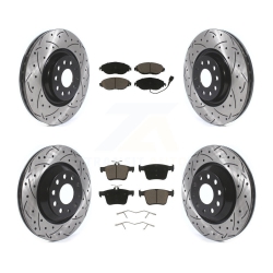 TRANSIT AUTO Front Rear Drill Slot Brake Rotor Ceramic Pad Kit for Audi Q3 Volkswagen Golf R Arteon S3 Kdc-100651