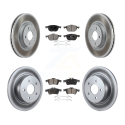 TRANSIT AUTO Front Rear Coated Disc Brake Rotors And Ceramic Pads Kit for Ford Escape C-Max Kgt-101083