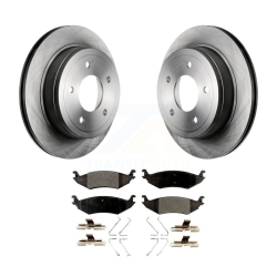 TRANSIT AUTO Rear Disc Brake Rotors And Ceramic Pads Kit for Ford E-150 Club Wagon Econoline K8T-101730