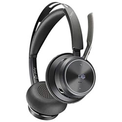 HP Poly Voyager Focus 2 On-Ear Noise Cancelling Bluetooth Headset - Black