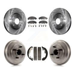 TRANSIT AUTO Front Rear Brake Rotors Ceramic Pad & Drum Kit for 2008 Ford Focus Wheel Bearing Included K8T-103660