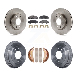 TRANSIT AUTO Front Rear Disc Brake Rotors Semi-Metallic Pads And Drum Kit for 2007-2009 Kia Spectra K8F-103240