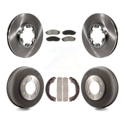 TRANSIT AUTO Front Rear Disc Brake Rotors Semi-Metallic Pads And Drum Kit for Nissan Xterra Frontier K8S-103335