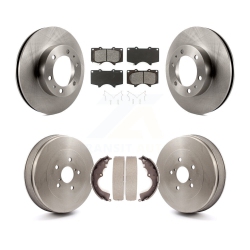 TRANSIT AUTO Front Rear Brake Rotor Semi-Metallic Pad Drum Kit for Toyota Tacoma Rwd With 6 Lug Wheels K8S-103351
