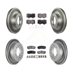 TRANSIT AUTO Front Rear Coated Disc Brake Rotors And Ceramic Pads Kit for Toyota 4Runner Fj Cruiser Kgt-101127