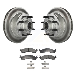 TRANSIT AUTO Front Coat Brake Rotor Hub Ceramic Pad Kit for Ford E-350 Super Duty E-250 Econoline Club Kgt-100570