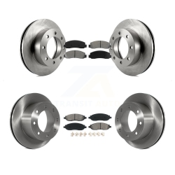 TRANSIT AUTO Front Rear Disc Brake Rotors And Semi-Metallic Pads Kit for Ford F-350 Super Duty F-250 K8S-100894