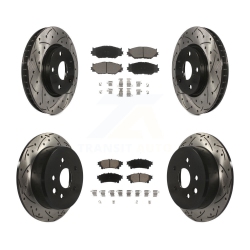 TRANSIT AUTO Front Rear Drill Slot Brake Rotor Ceramic Pad Kit for 2014-2015 Lexus Is250 Base With Rwd Kdc-100565