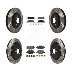 TRANSIT AUTO Front Rear Coat Drill Slot Disc Brake Rotors Ceramic Pad Kit for 2013 Ford Explorer Sport Kdt-100232