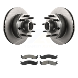 TRANSIT AUTO Front Brake Rotors & Semi-Metallic Pad Kit for Ford E-350 Super Duty E-250 Econoline Club K8S-100700