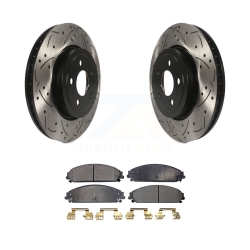 TRANSIT AUTO Front Drill Slot Brake Rotors Semi-Metallic Pad Kit for Dodge Chrysler 300 Charger Magnum Kdf-100045