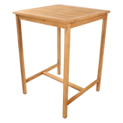 SUNNYDAZE DECOR Sunnydaze 31" Square Teak Wood Outdoor Bar Table