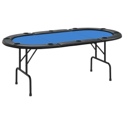 VIDAXL 10-Player Folding Poker Table 207X106X76 Cm In Blue