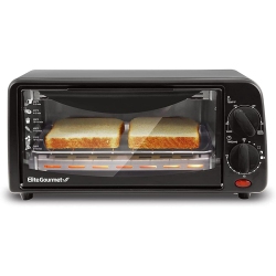ELITE GOURMET 2 Slice Countertop Toaster Oven Versatile - In Black