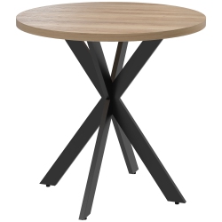 HOMCOM 29" Round Dining Table for 2-4 People, Modern Contemporary Kitchen Table With Steel Legs In Brown