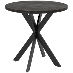 HOMCOM 29" Round Dining Table for 2-4 People, Modern Contemporary Kitchen Table With Steel Legs In Black