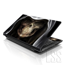 LSS 15 15.6 Inches Laptop Notebook Skin Sticker \w 2 Wrist Pads - Reusable Cover Protector Vinyl Sticker Cover Decal Fits 13" - 16" - Hooded Skull