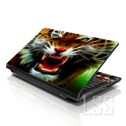 LSS 17 17.3 Inches Laptop Notebook Skin Sticker \w 2 Wrist Pads - Reusable Cover Protector Vinyl Sticker Cover Decal Fits 17" - 19" - Roaring Tiger
